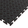 Модульное напольное ПВХ покрытие M-TILE HARD STEEL, RAL 9005, Черный.