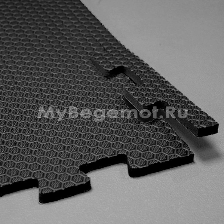 Мягкий пол, коврики-пазлы "СОТЫ" 100х100x1.4 см, черный