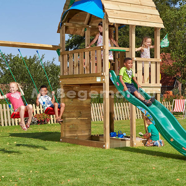 Детский игровой городок Jungle Gym Barn + Swing Module Xtra