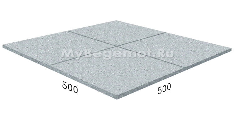 Резиновая плитка на пазлах RUBBLEX SPORT, 50x50 см, серая