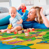Коврик для ползания FunKids™ Medium-15 «Страна Динозавров / Азбука», двусторонний.